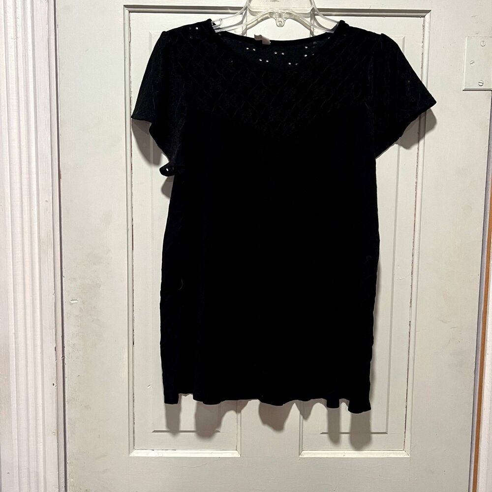 Pinkblush Maternity Black Blouse Top Eyelet Medium